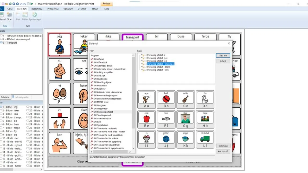 rolltalk designer for print